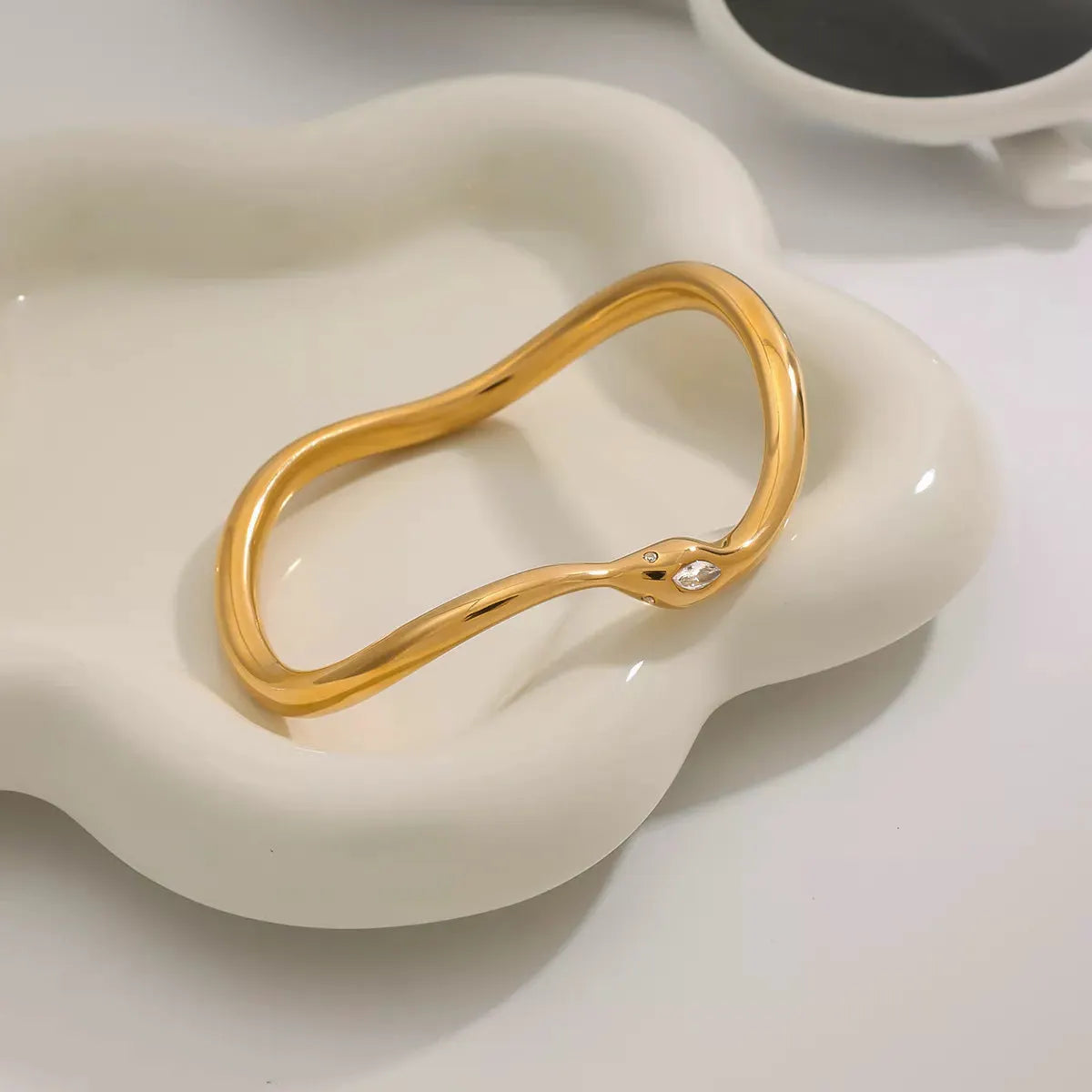 18K Gold-Plated Wave Bracelet by Partner Label