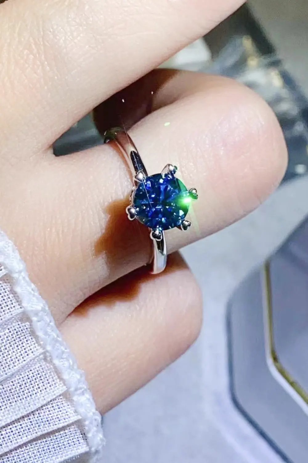 1 Carat Moissanite 6-Prong Solitaire Ring by Partner Label
