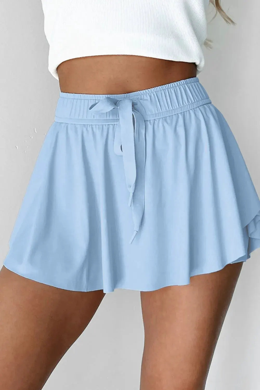 Drawstring High Waist Lined Active Skorts by Partner Label