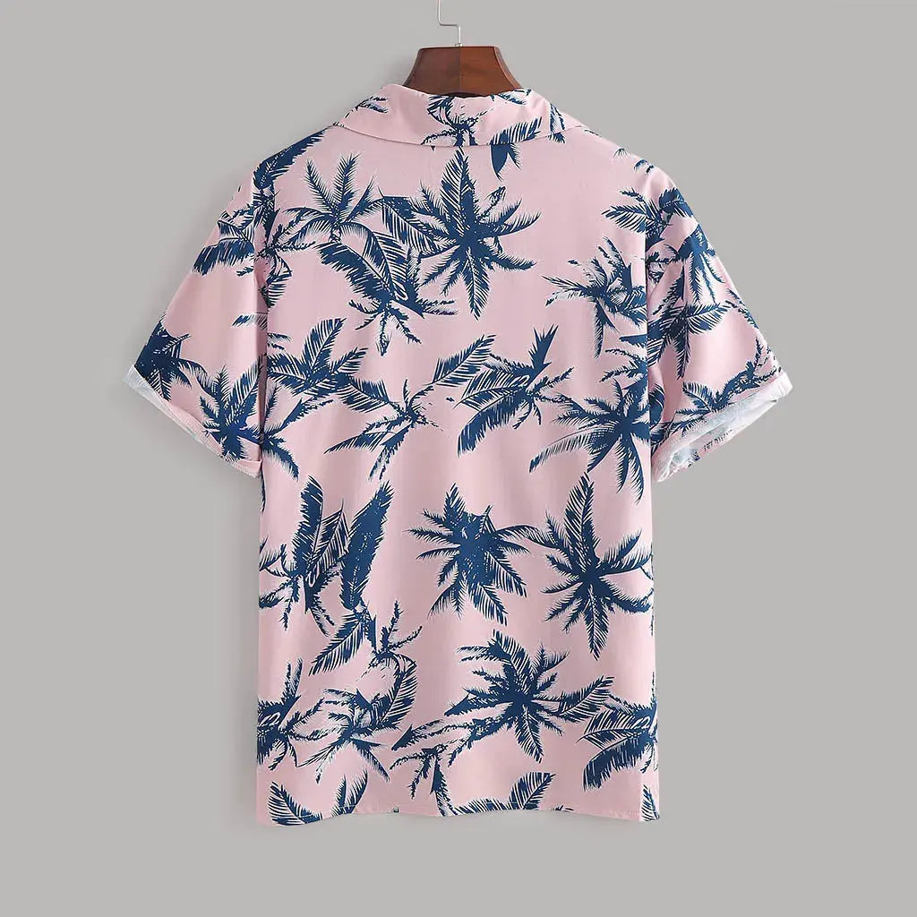 Men's Full Size Tropical Print Hawaiian Style Top and Shorts Set Plus Size by Trendsi