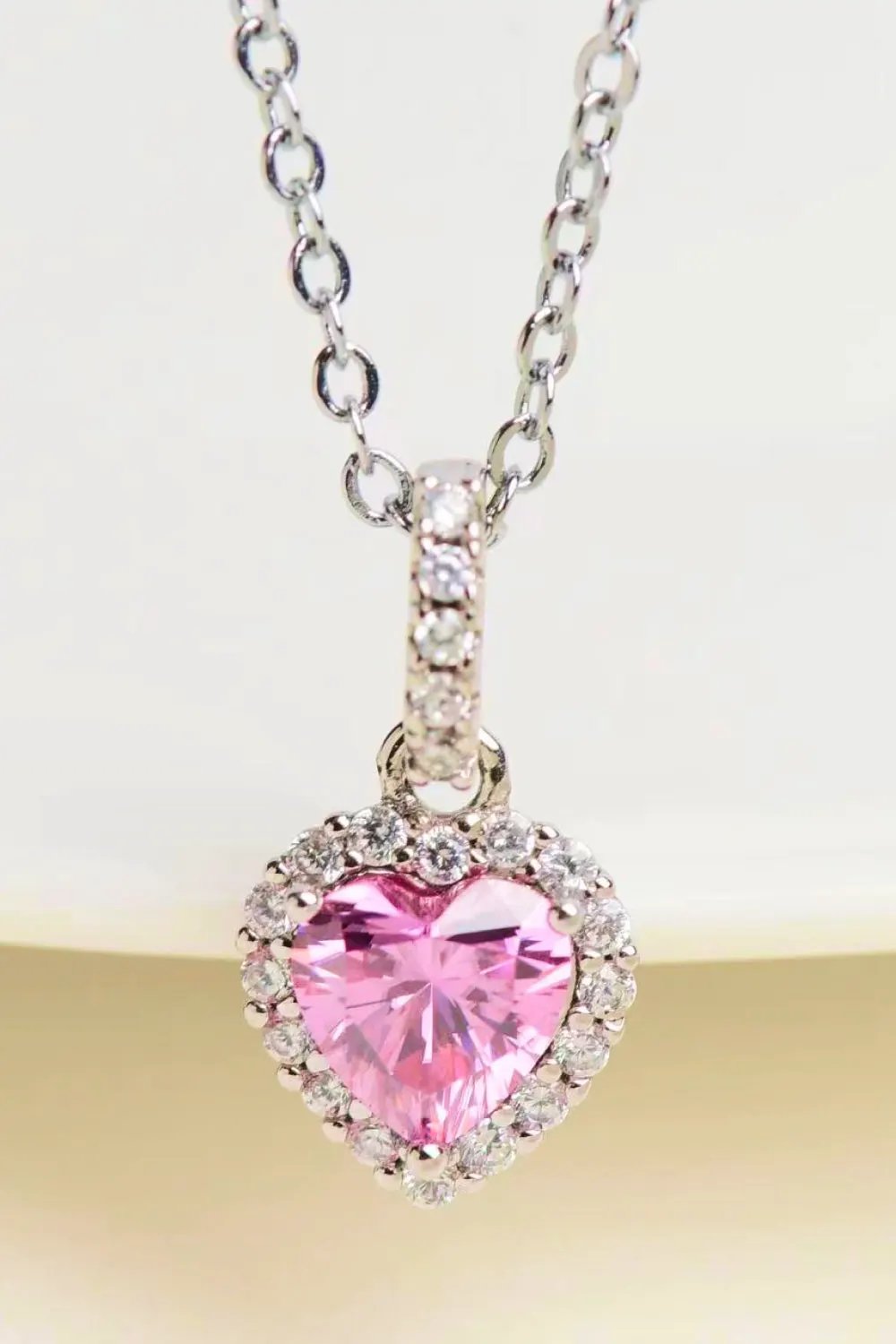 1 Carat Moissanite Heart Pendant Necklace by Partner Labels