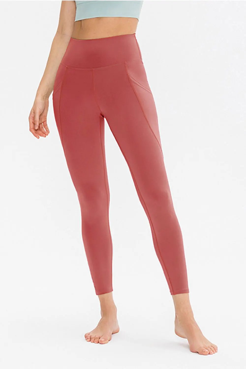 Slim Fit Long Active Leggings with Pockets by Partner Label
