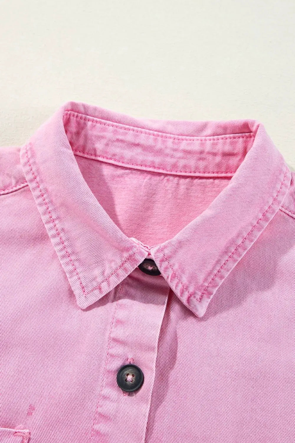 Button Down Short Sleeve Denim Dress by Partner Label