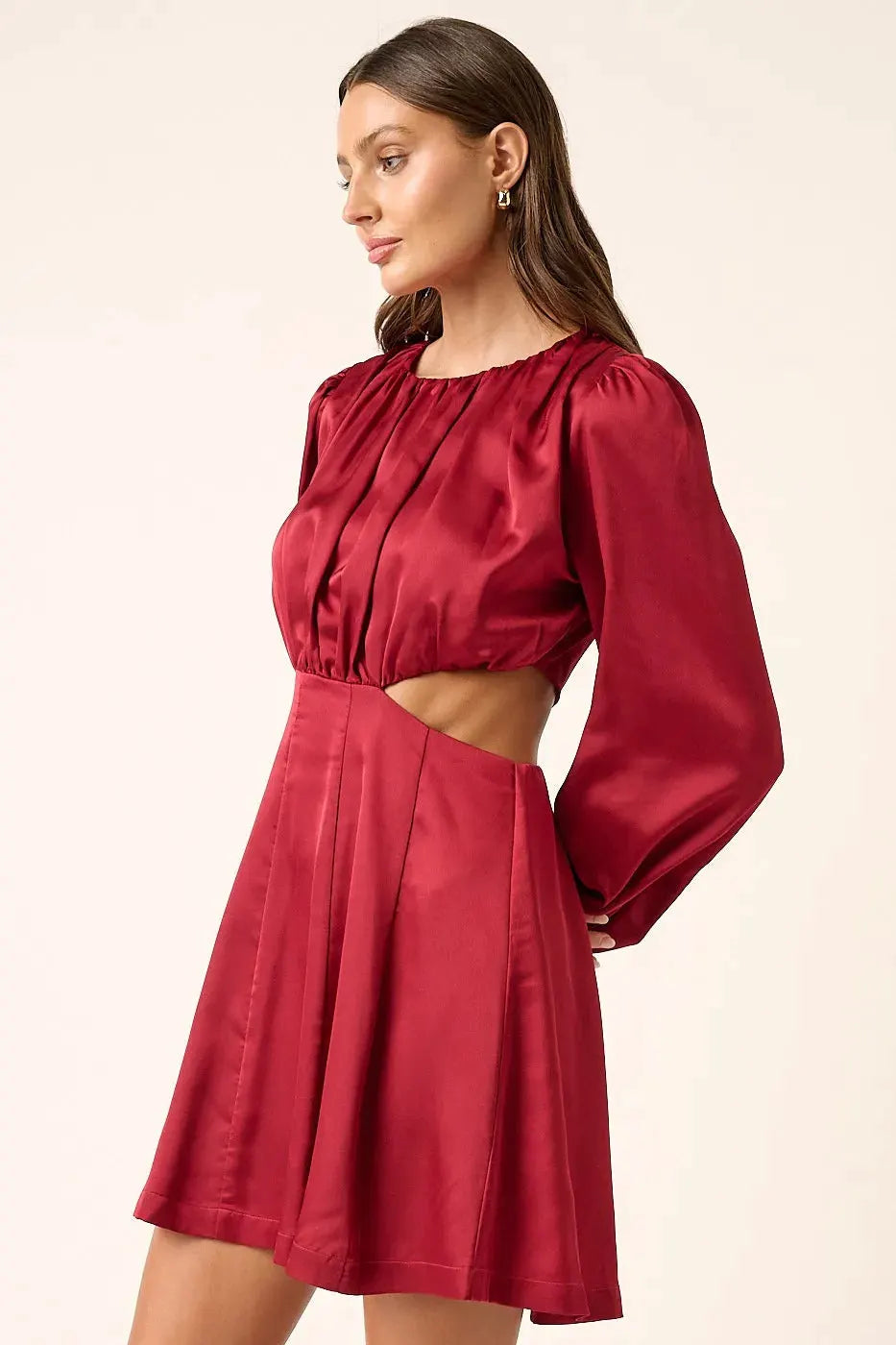 Mittoshop Satin Side Cutout Detail Mini Dress by Mittoshop