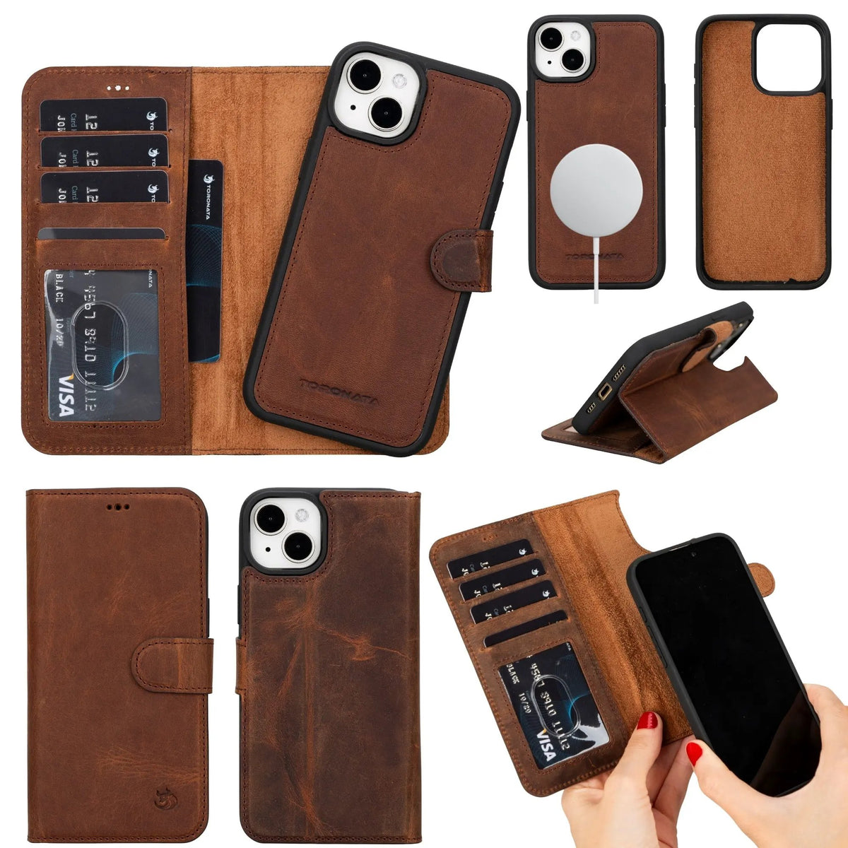 Casper Leather iPhone 14 Plus Wallet Case | MagSafe by TORONATA