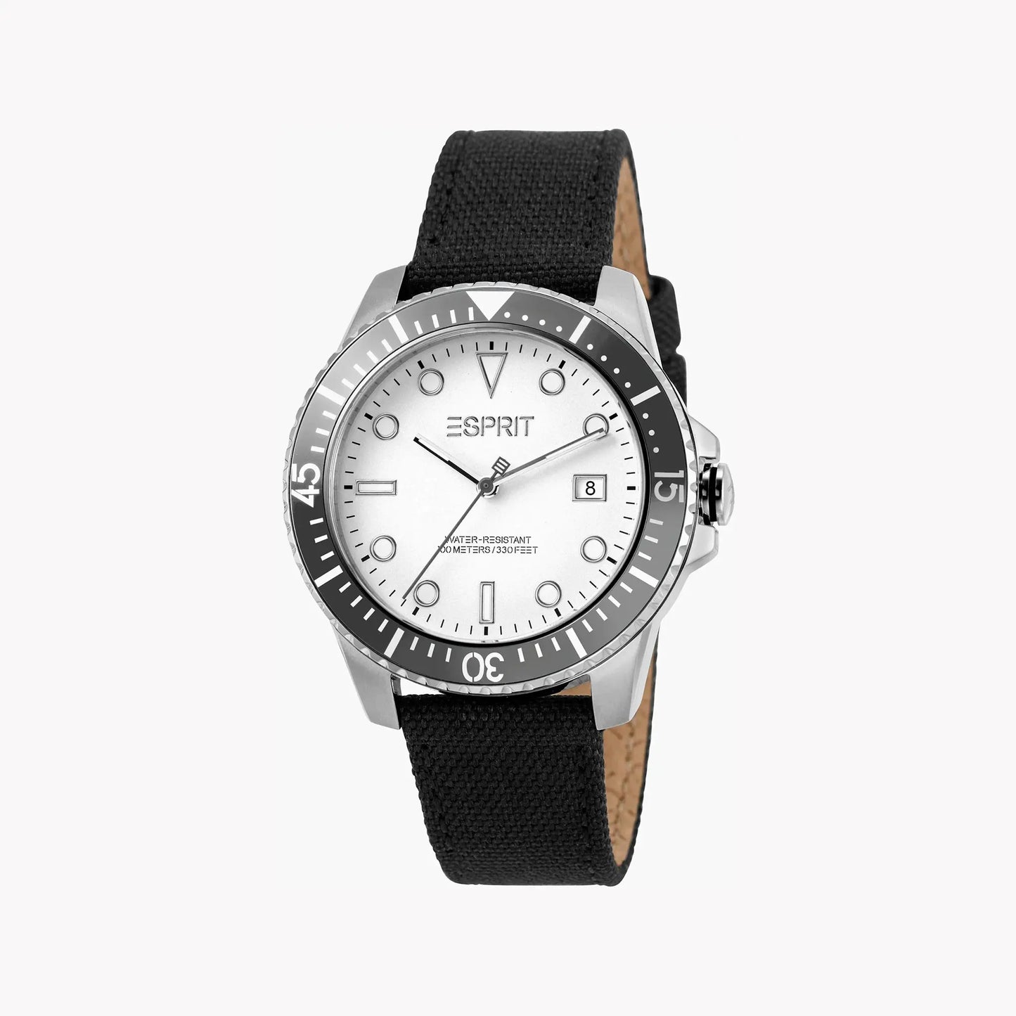 Esprit Men's Black Nylon Watch, Silver Dial | Es1g117m0065 by ESPRIT