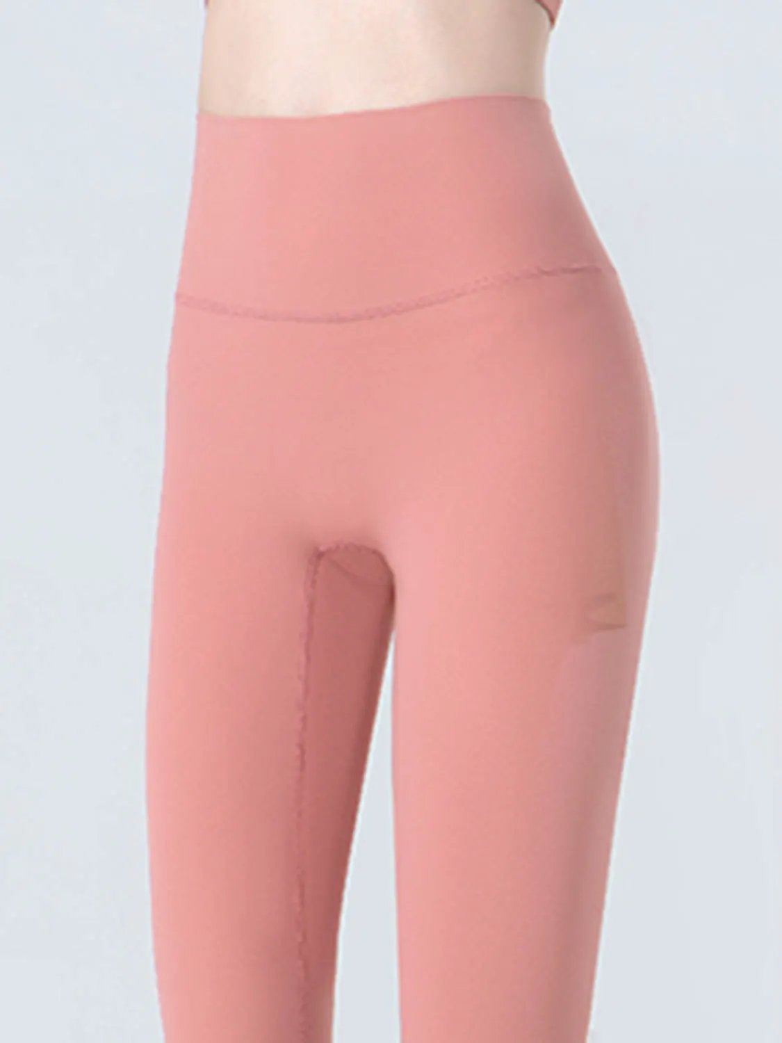 Wide Waistband Cropped Sports Leggings by Partner Label