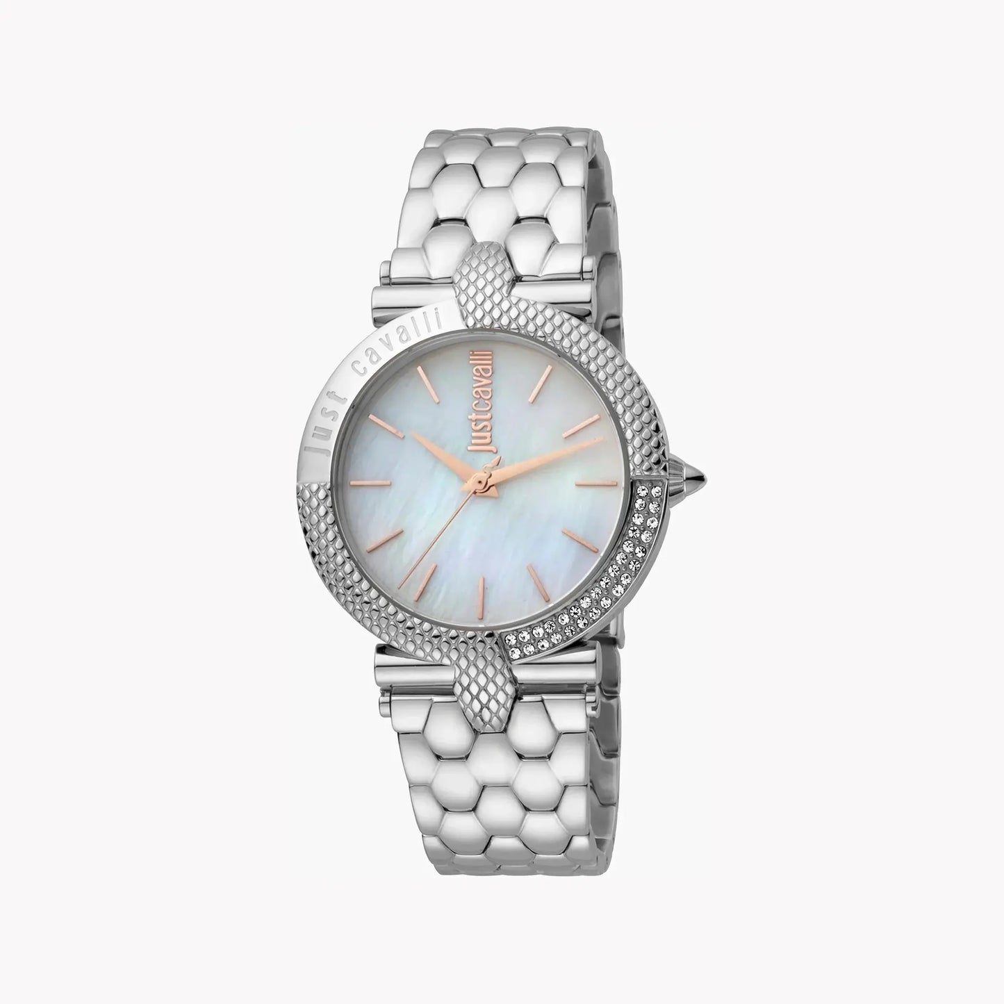 Just Cavalli Women's Silver Watch, White Mother Of Pearls Dial | Jc1l105m0055 by JUST CAVALLI