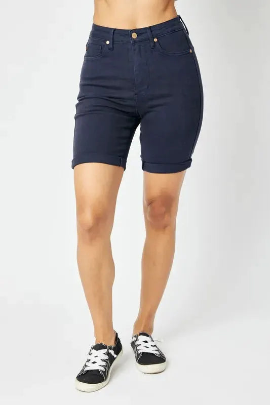 Judy Blue Full Size High Waist Tummy Control Bermuda Shorts by Judy Blue
