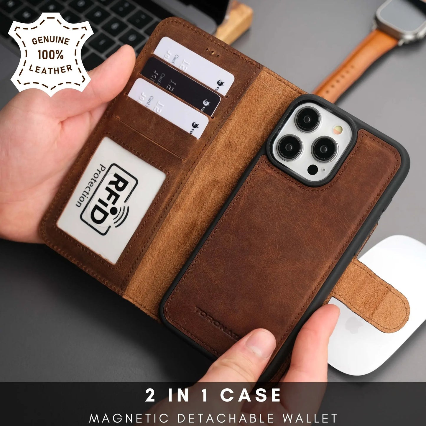 Casper Leather iPhone 14 Pro Max Wallet Case | MagSafe by TORONATA
