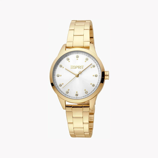Esprit Women's Gold Stainless Steel Watch, Silver Dial | Es1l006m0035 by ESPRIT