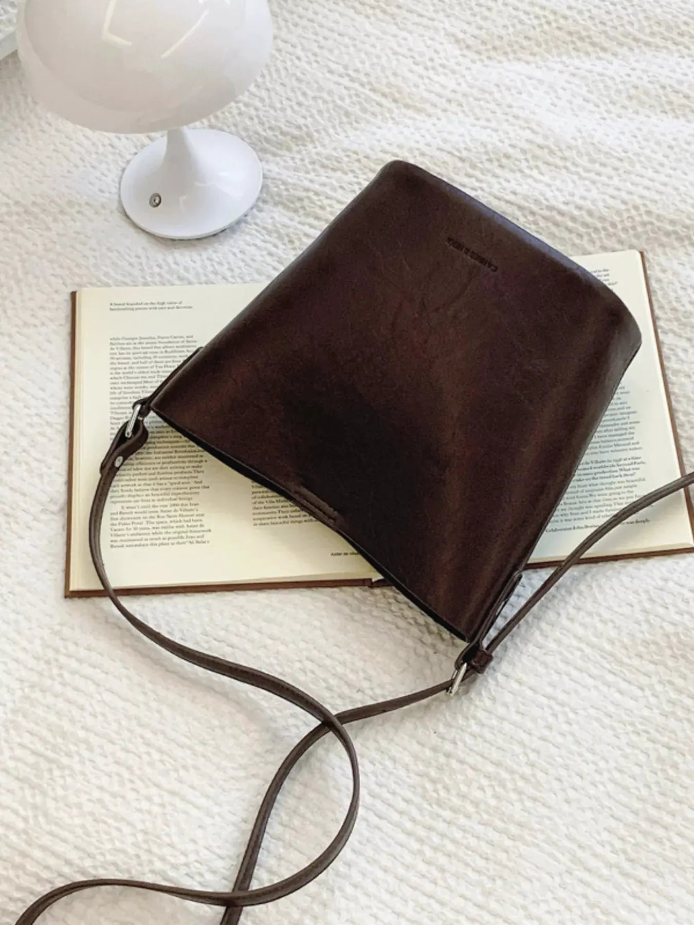 Leather Bucket Crossbody Bag by Partner Label