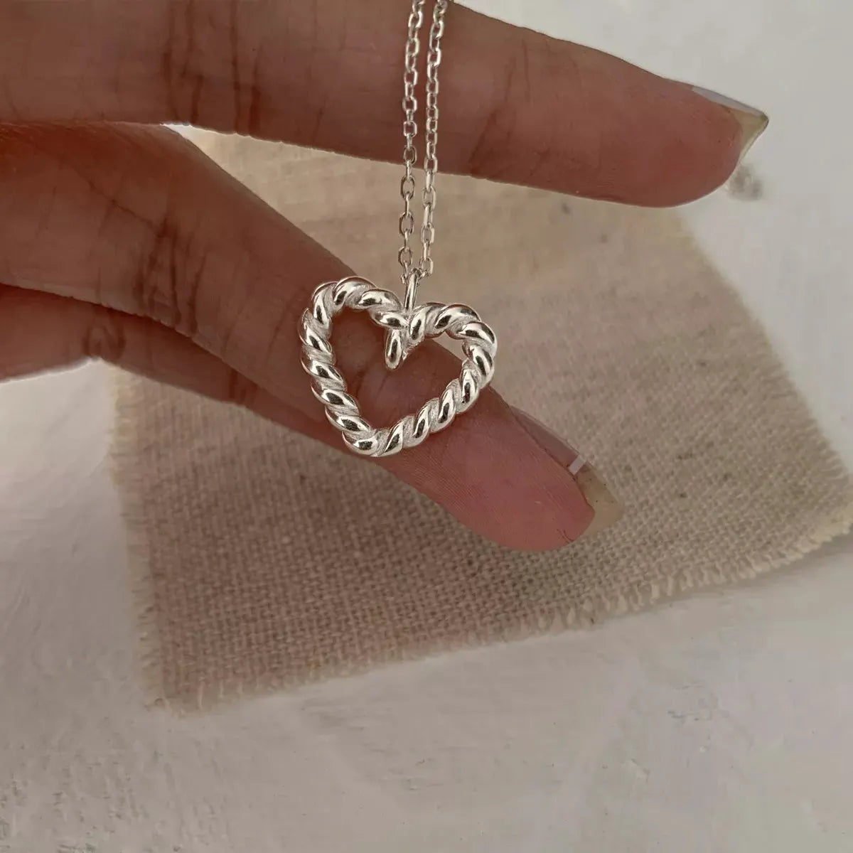 925 Sterling Silver Heart Necklace by Partner Labels