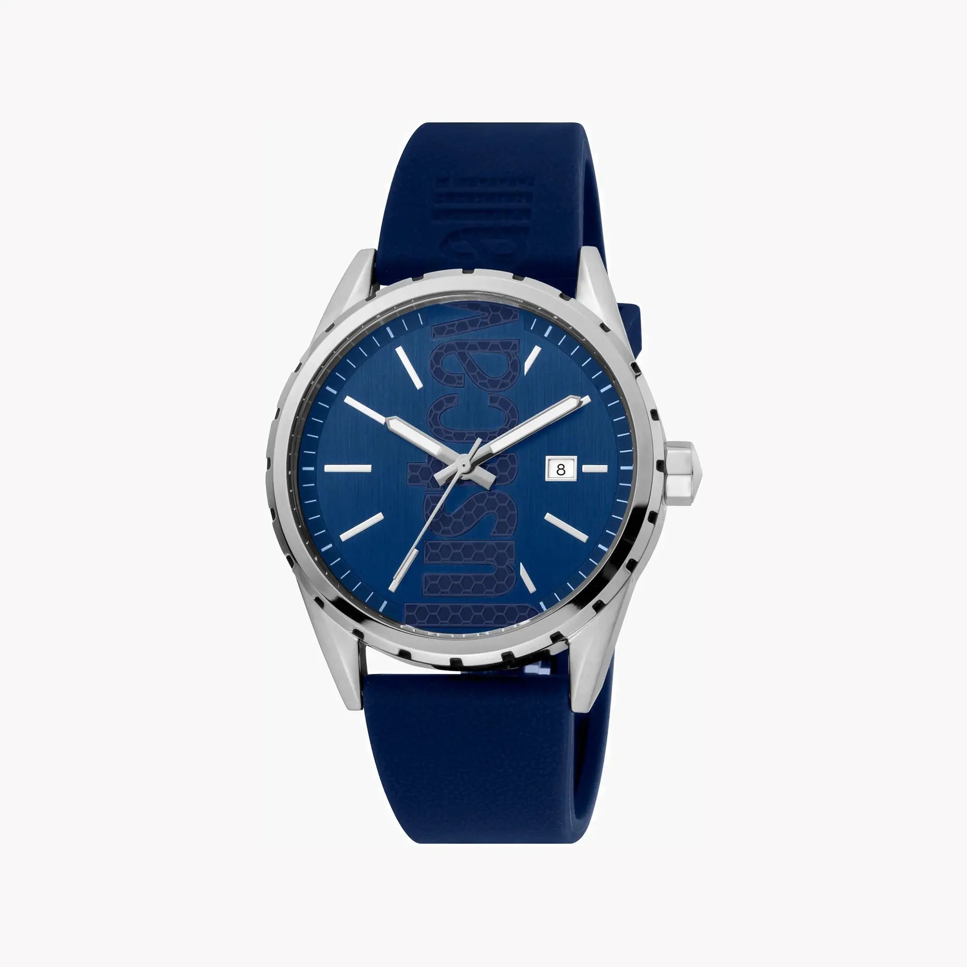 Just Cavalli Men's Blue Silicone Watch, Silver Case | Jc1g082p0035 by JUST CAVALLI
