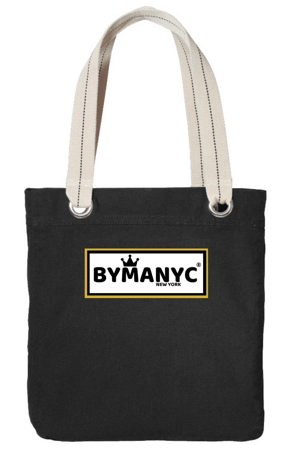 Tote Bag BYMANYC New York Allie Black Premium Garment Washed Canvas Tote Bag by BYMANYC ® New York