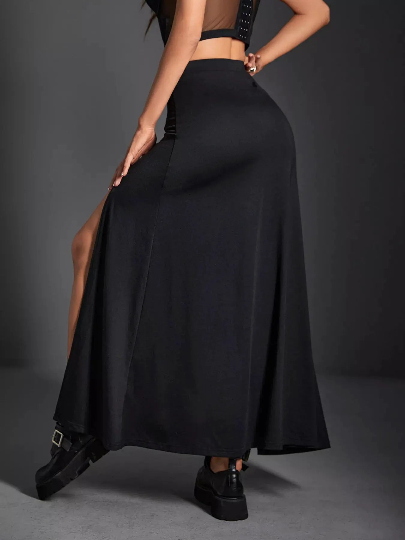 High Waist Slit Skirt by Partner Label