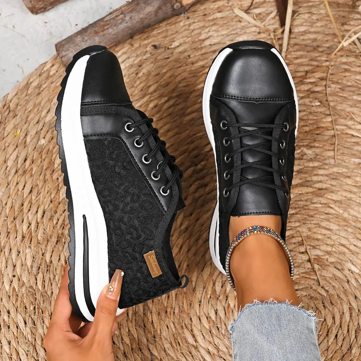 Lace-Up Platform Sneakers by Partner Label