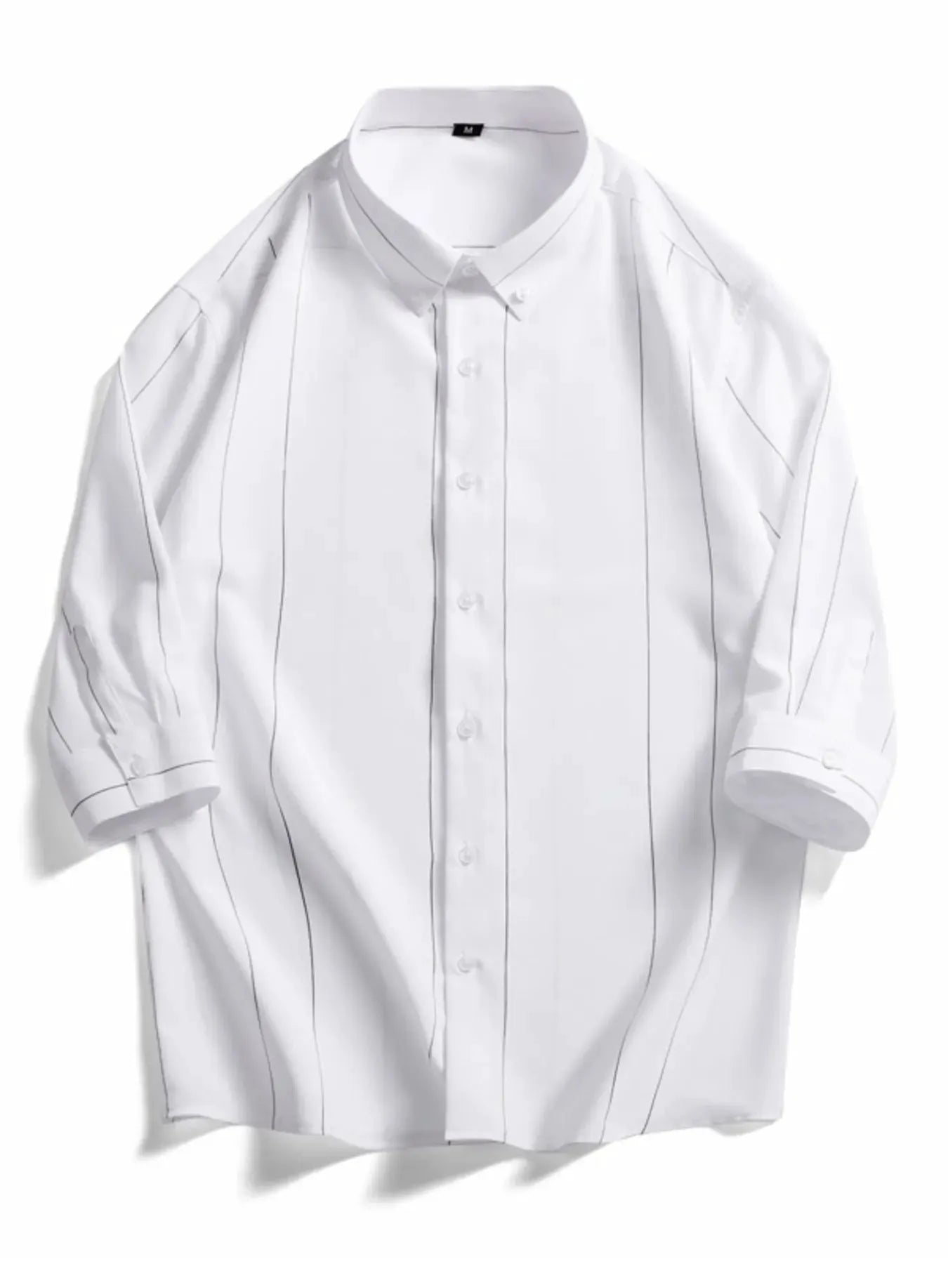 Men's Plus Size Stripe Button-Down Shirt by Trendsi