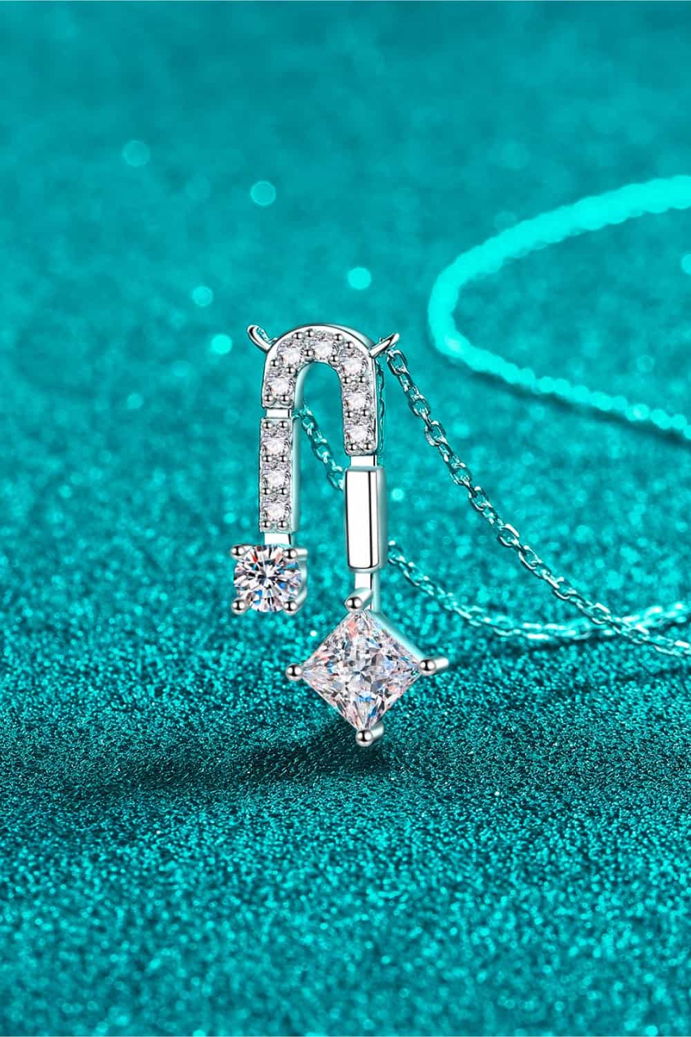 1.3 Carat Moissanite 925 Sterling Silver Necklace by Partner Labels