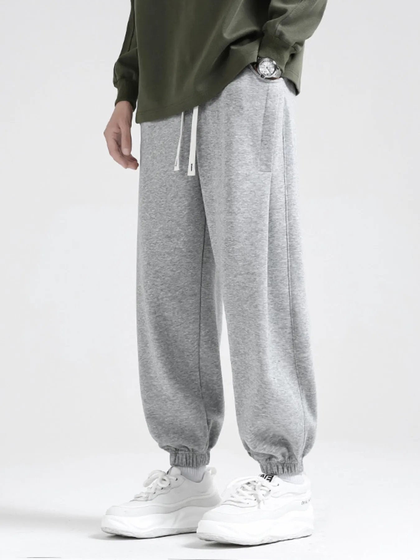 Men's Plus Size Drawstring Loose Fit Joggers by Partner Label
