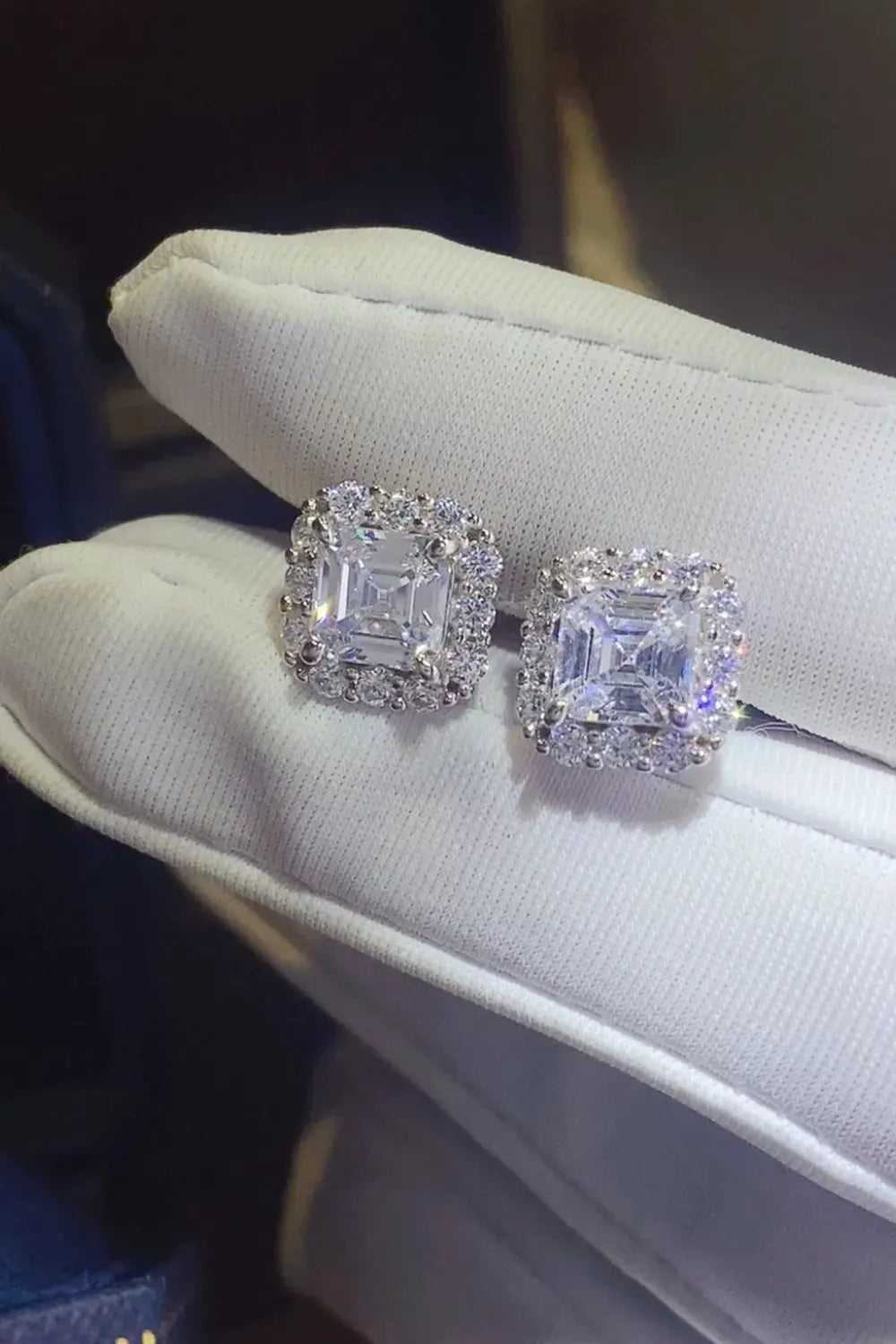 2 Carat Moissanite 925 Sterling Silver Stud Earrings by Partner Label