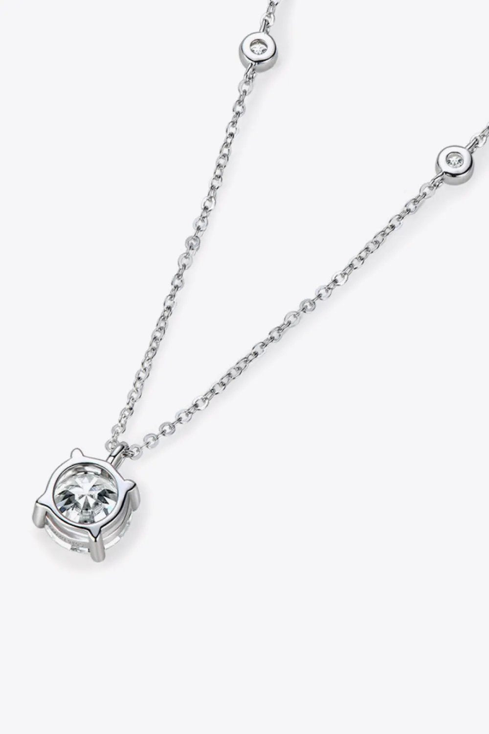 2 Carat Moissanite 4-Prong 925 Sterling Silver Necklace by Partner Labels
