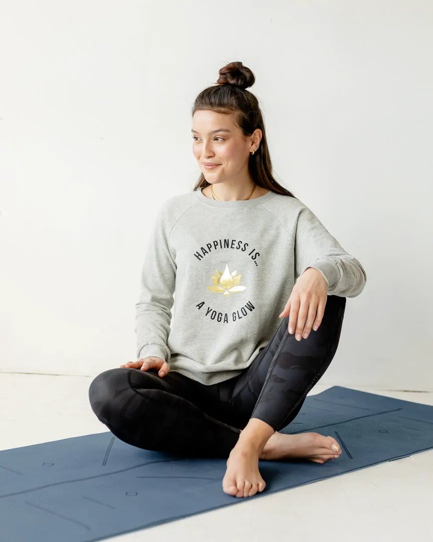 Women's Yoga Glow Crew Sweatshirt, Heather Grey by Yoga Collection