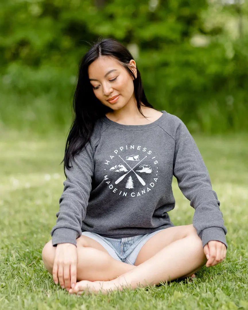 Women's Crest Crew Sweatshirt, Charcoal by Canada Collection