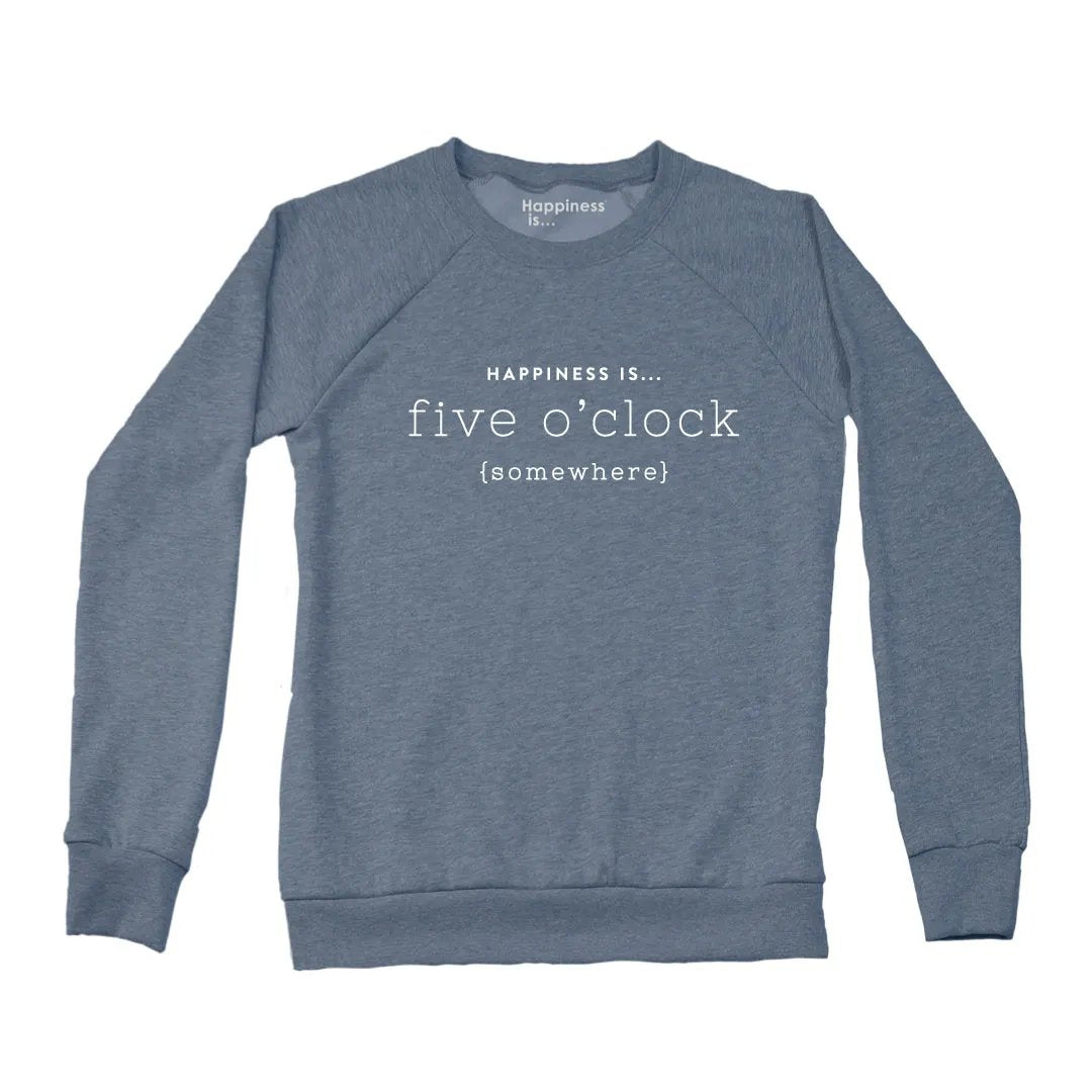 Women's Five O'Clock Crew Sweatshirt, Heather Navy by Celebrate Collection
