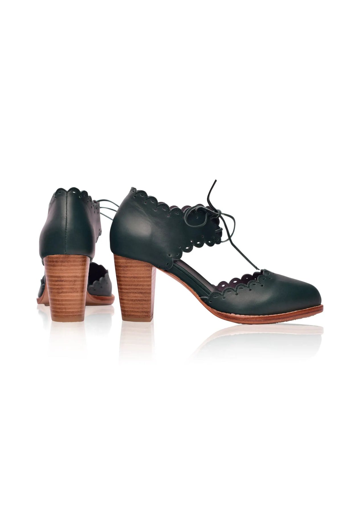 Dance Queen Scalloped Leather Heels by ELF