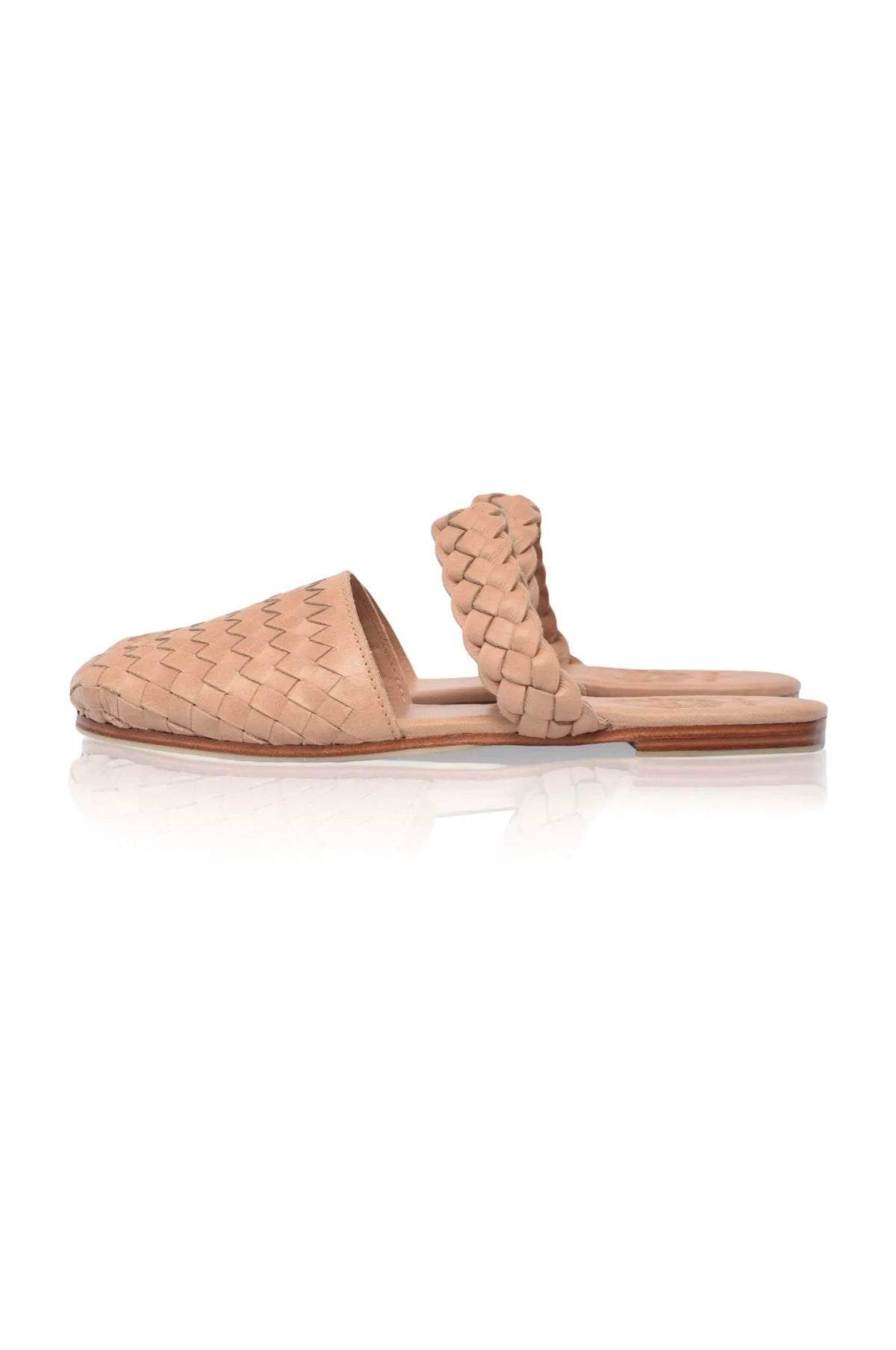 Sea Escape Woven Leather Slide Sandals by ELF