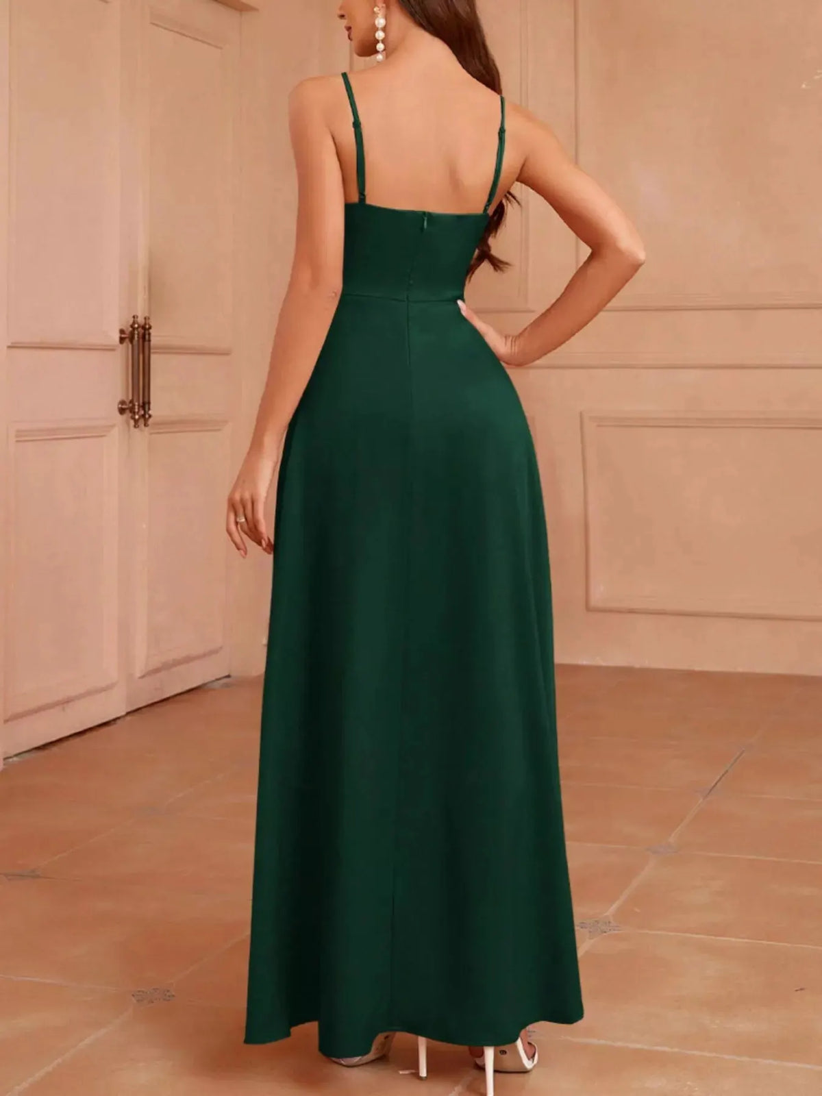 Slit Spaghetti Strap Maxi Dress by Partner Label