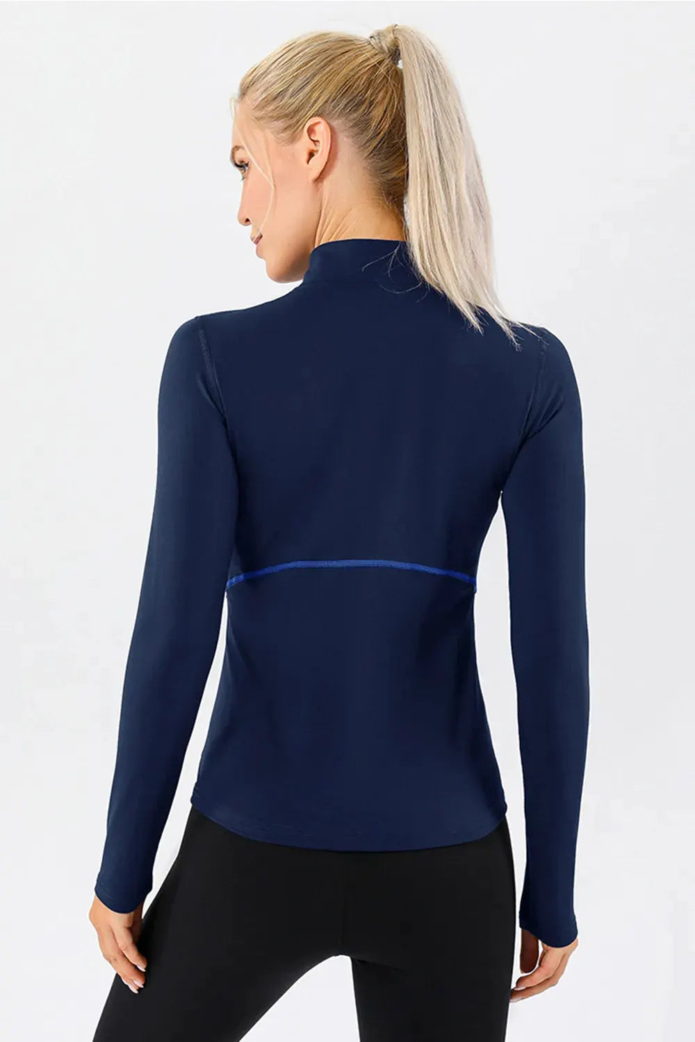 Mock Neck Quarter Zip Active T-Shirt by Partner Label