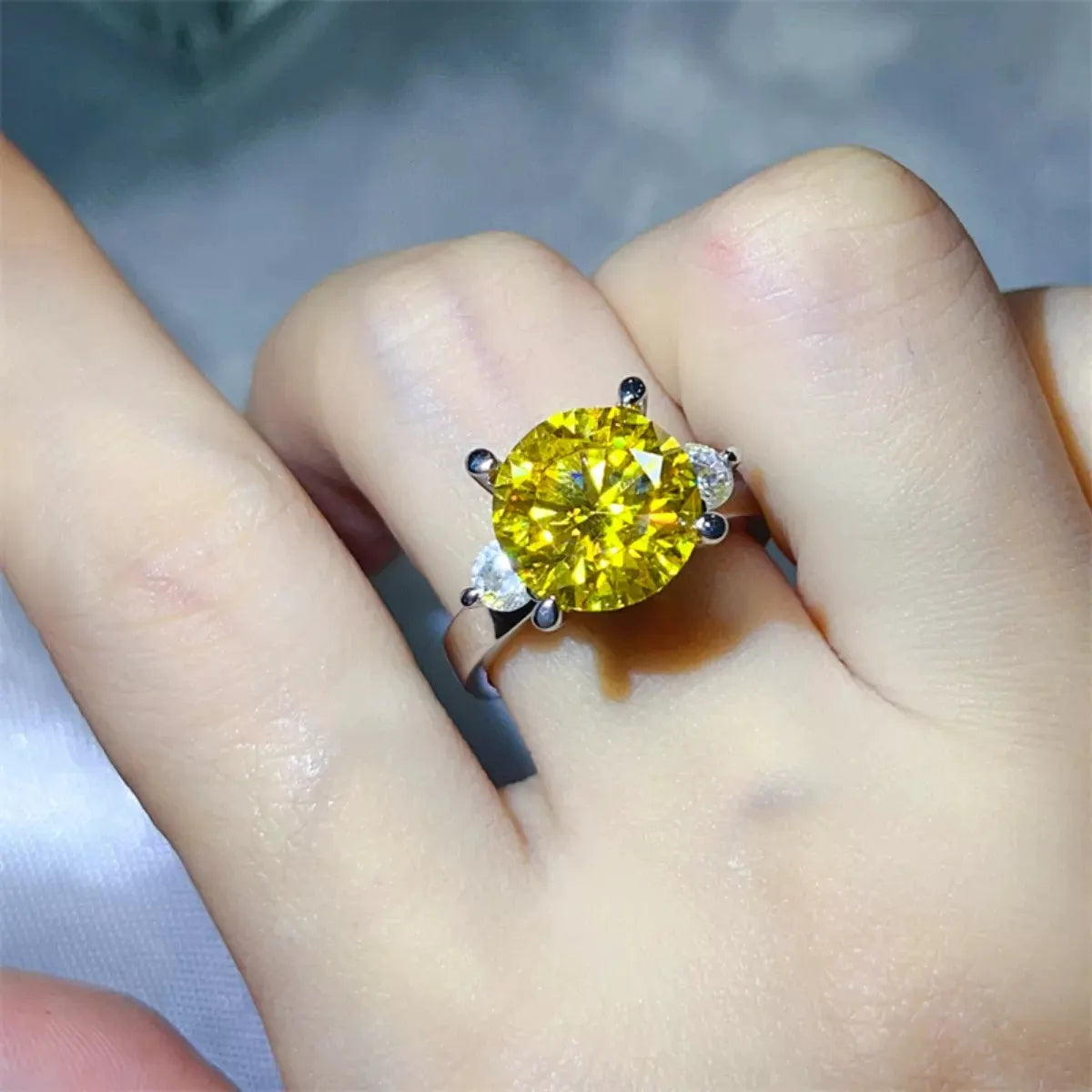 5 Carat Moissanite 925 Sterling Silver Ring by Partner Label