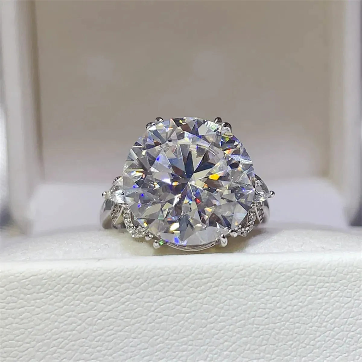 10 Carat Moissanite 925 Sterling Silver Ring by Partner Label