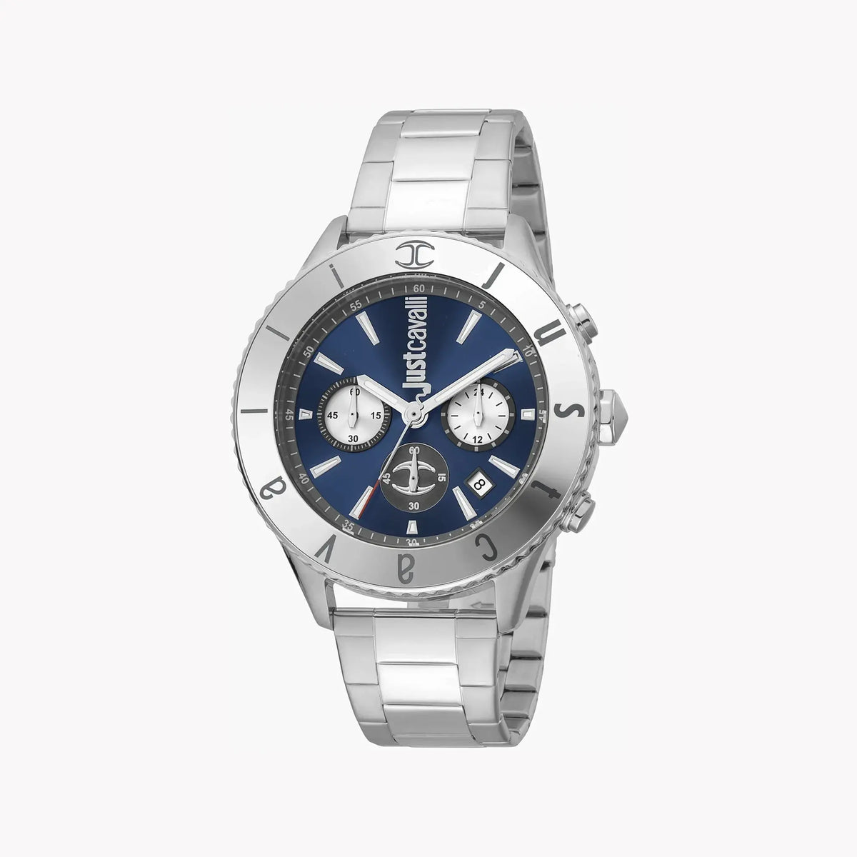 Just Cavalli Men's Silver Watch, Blue Dial | Jc1g155m0055 by JUST CAVALLI