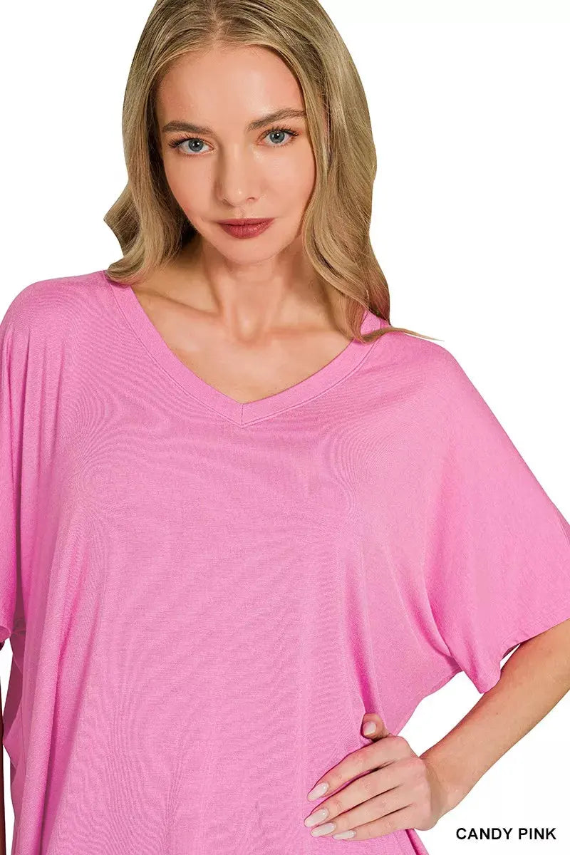 Zenana V-neck Oversized Top & Pants Set by Zenana