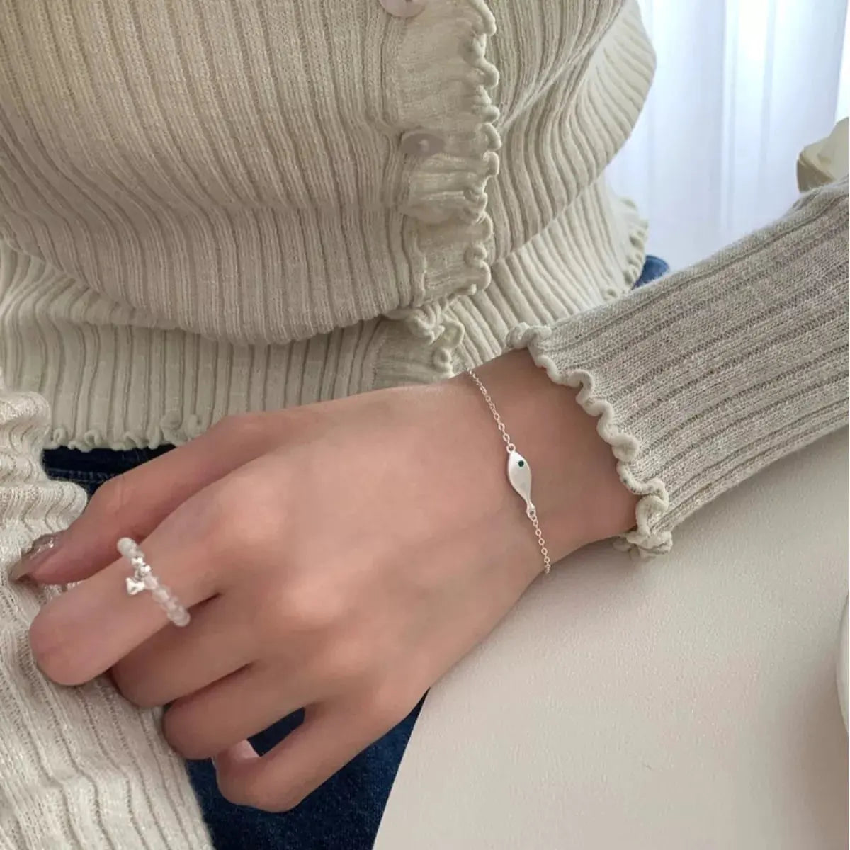 925 Sterling Silver Fish Bracelet by Partner Label