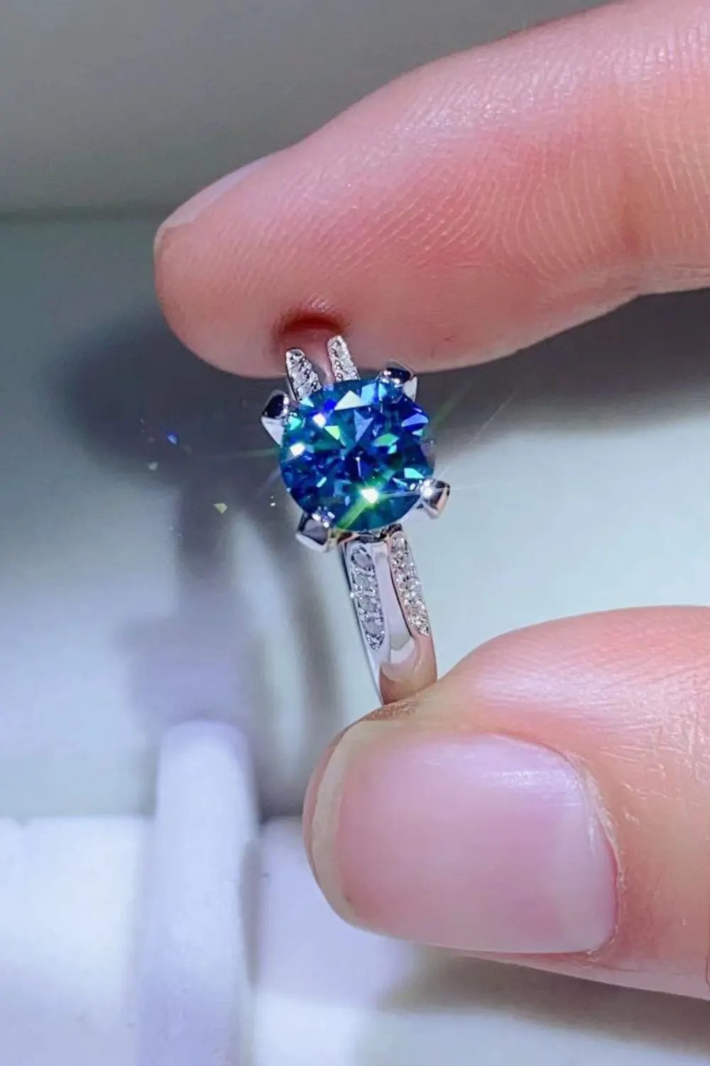 1 Carat Moissanite 4-Prong Ring by Partner Label