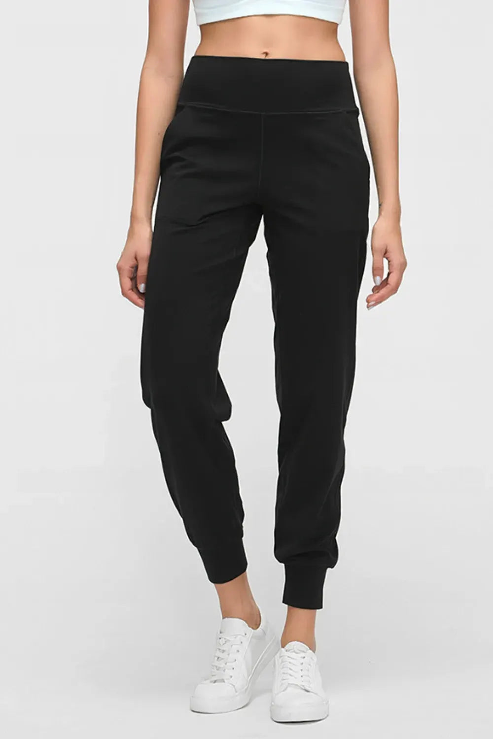 Millennia Wide Waistband Slant Pocket Pants by Millennia