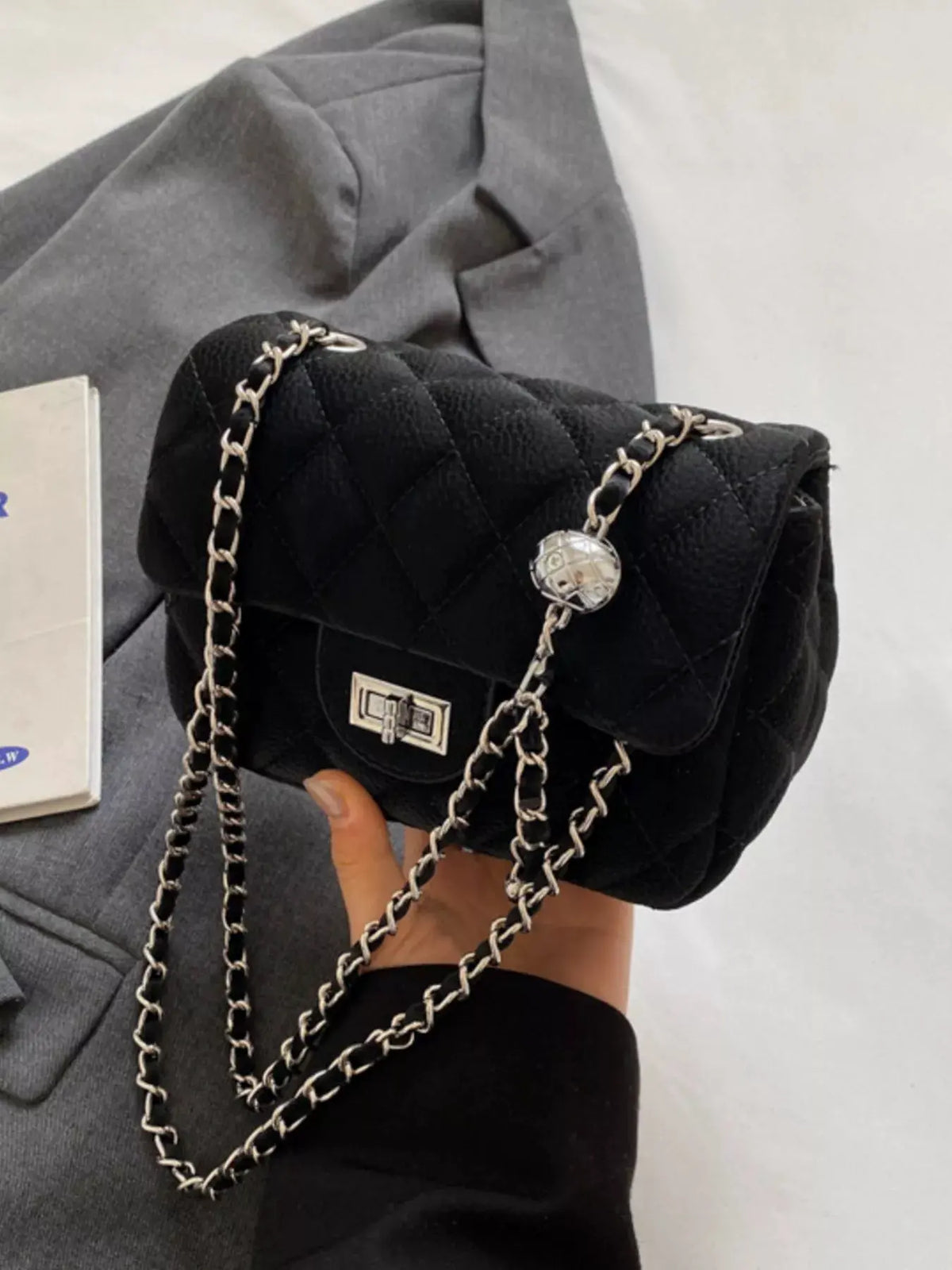 Quilted Chain Crossbody Bag by Partner Label