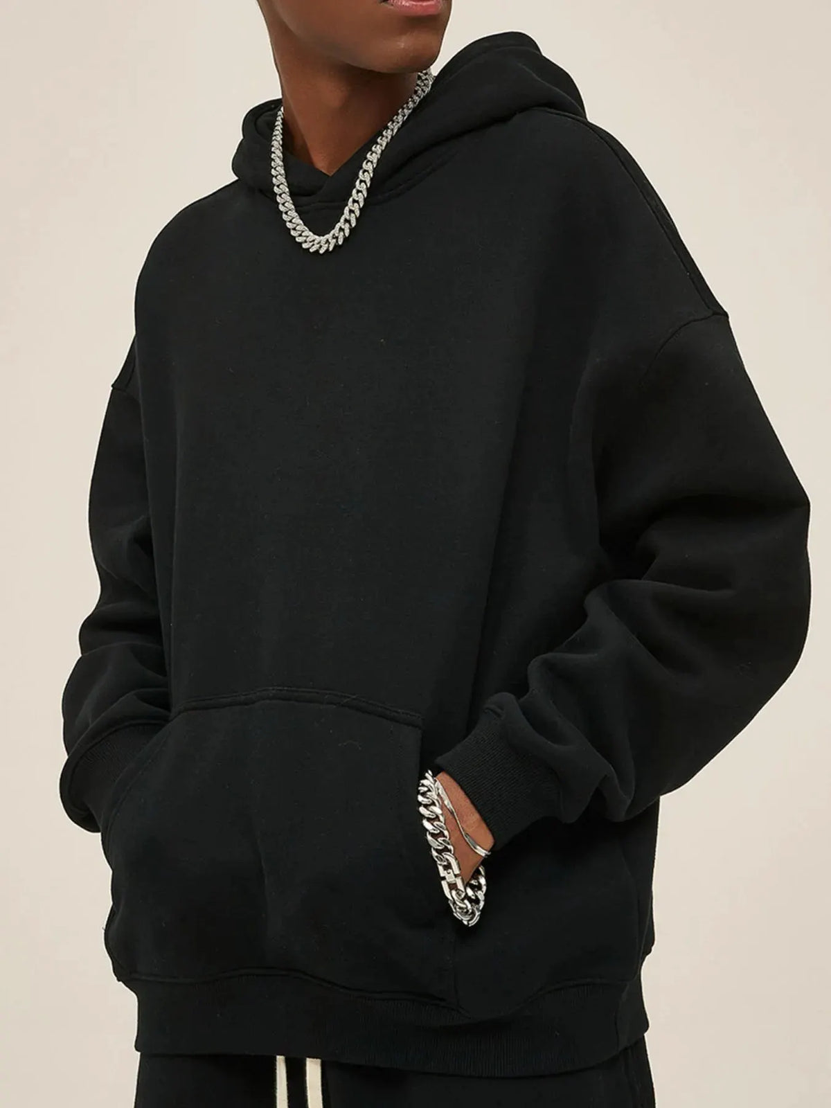 Men's Oversized Pocketed Long Sleeve Hoodie by Partner Label