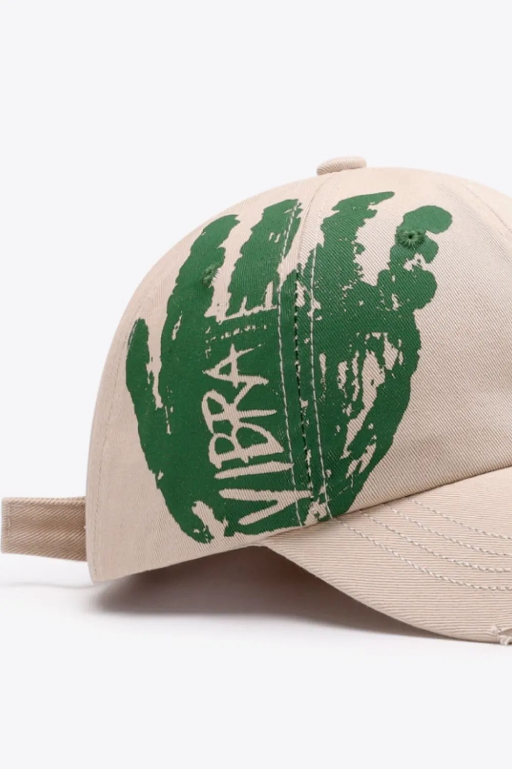 VIBRA Graphic Distressed Adjustable Baseball Cap by Partner Label