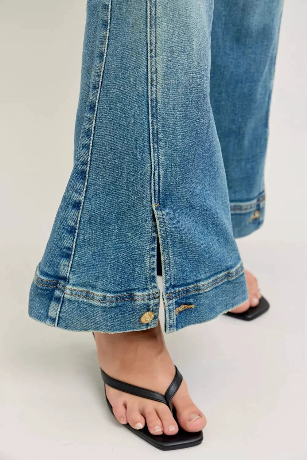 Judy Blue High Waist Vintage Wash Flare Jeans by Judy Blue