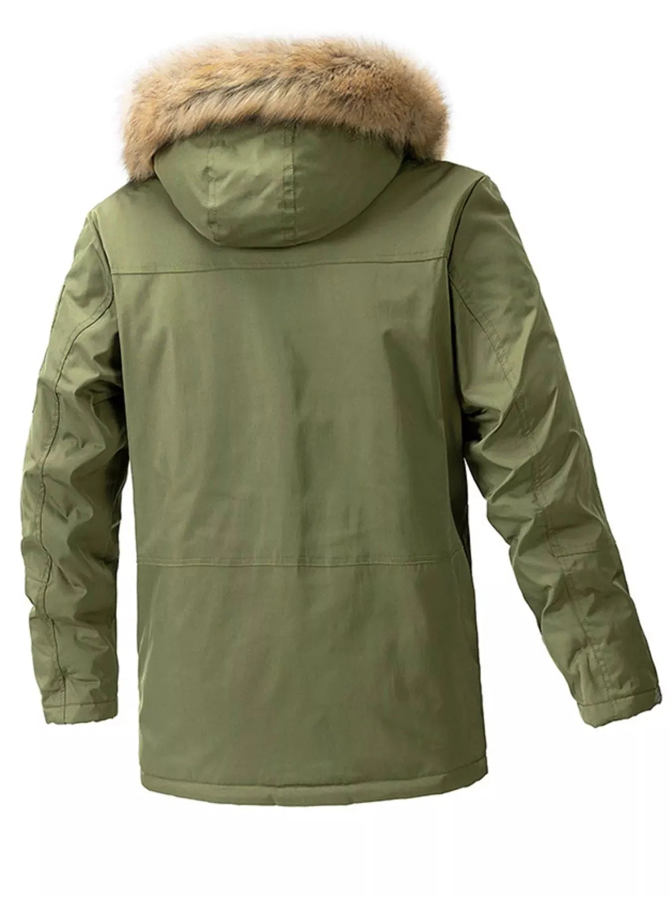 Men's Plus Size Fur Hooded Winter Parka Coat by Partner Label