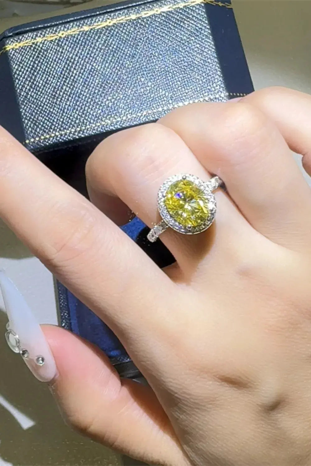 3 Carat Moissanite 925 Sterling Silver Ring by Partner Label