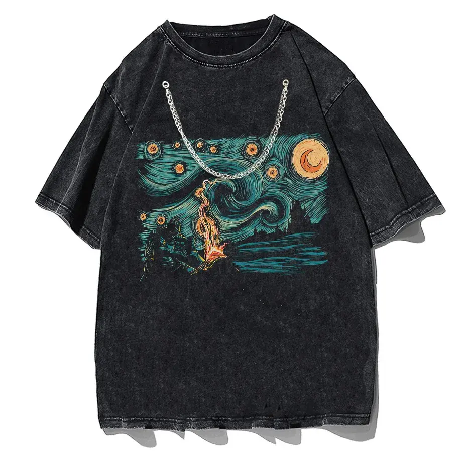 Dark Souls Starry Souls Graphic T-Shirt Men Cotton Short Sleeve Plus Size Tee by Vimost Shop
