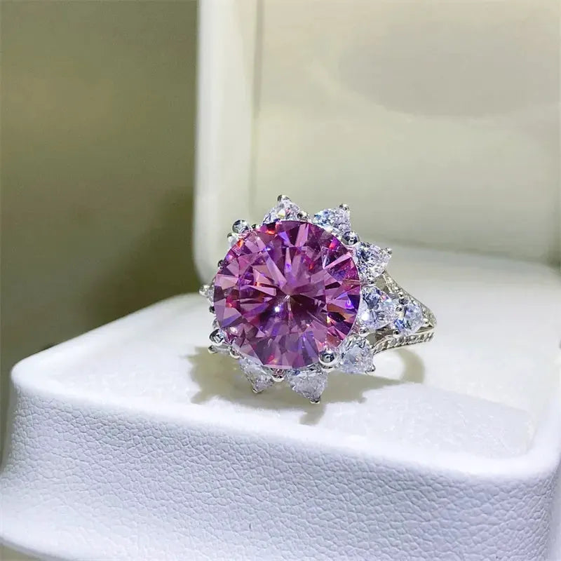 10 Carat Moissanite Zircon 925 Sterling Silver Ring by Partner Label