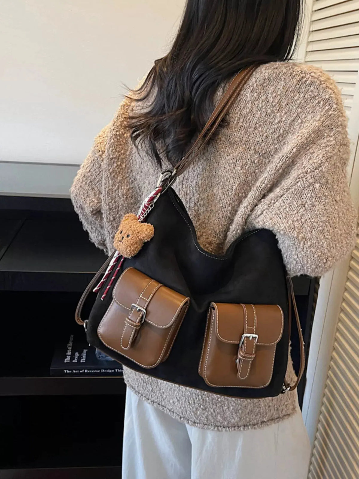 Buckle Pocket Shoulder Handbag by Partner Label
