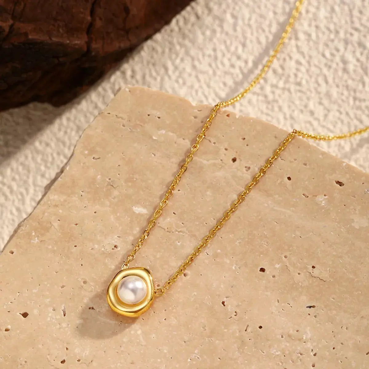 18K Gold-Plated Pearl Necklace by Partner Labels